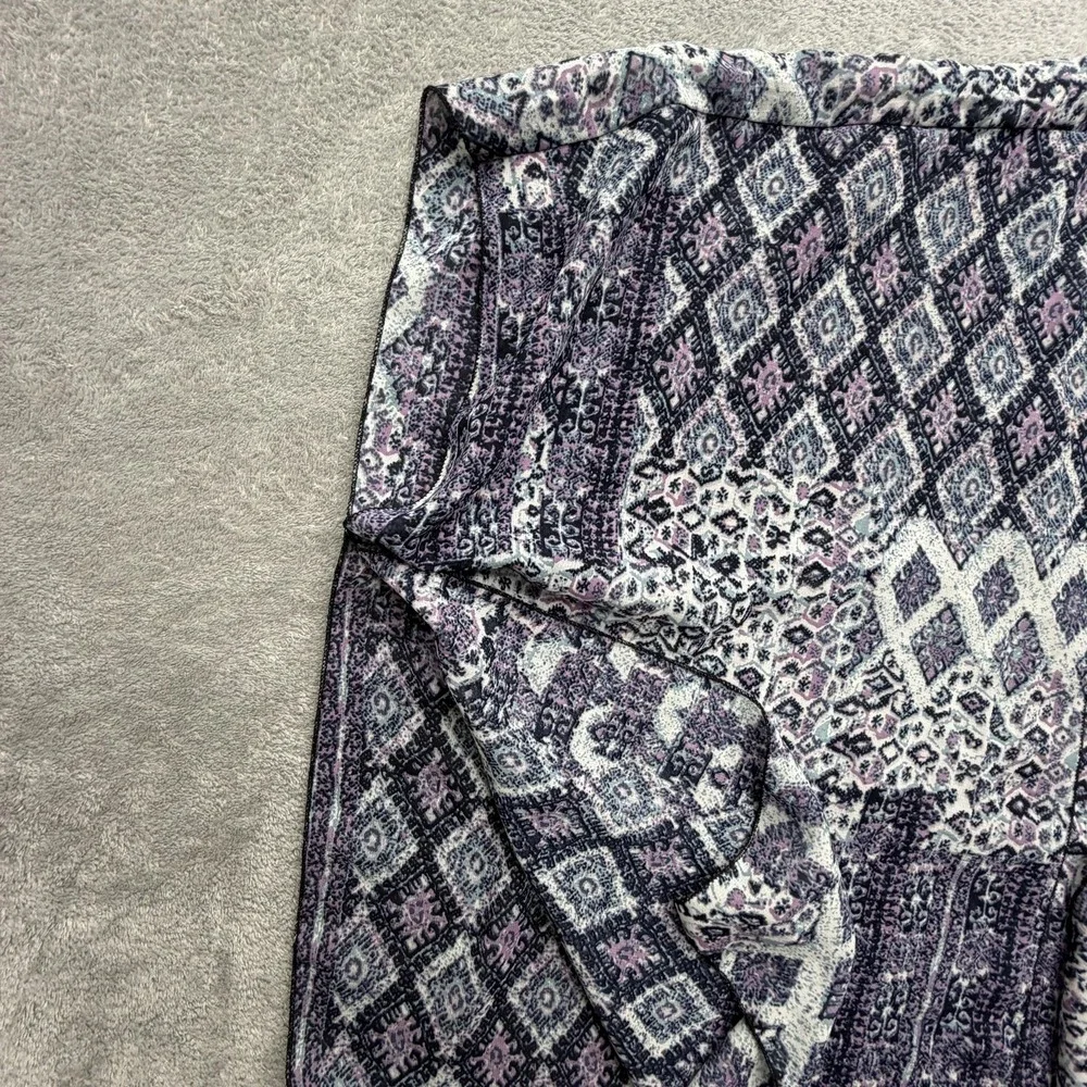 Free People Blouse Womens One‎ Size Purple Geometric Kimono Boho Open Front Top